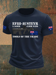 Men's  Australia Veteran  Print imitation cotton short-sleeved T-shirt