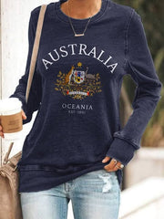 Women's Australian Flag Print fitted sweatshirt