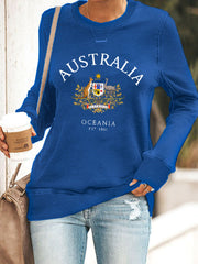 Women's Australian Flag Print fitted sweatshirt
