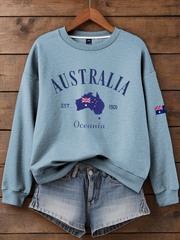 Women's Australia Print Regular Sweatshirt