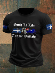 Men's AU Aussie Eereka Flag Outlaw Printed T-shirt