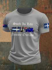 Men's AU Aussie Eereka Flag Outlaw Printed T-shirt