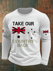 Men's AU Flag Immigration Printed T-shirt