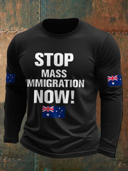 Men's AU Flag Immigration Printed T-shirt
