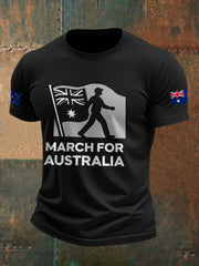 Men's AU Flag Immigration Printed T-shirt