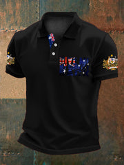Men's AU Flag Immigration Printed Casual Tops