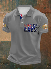Men's AU Flag Immigration Printed Casual Tops