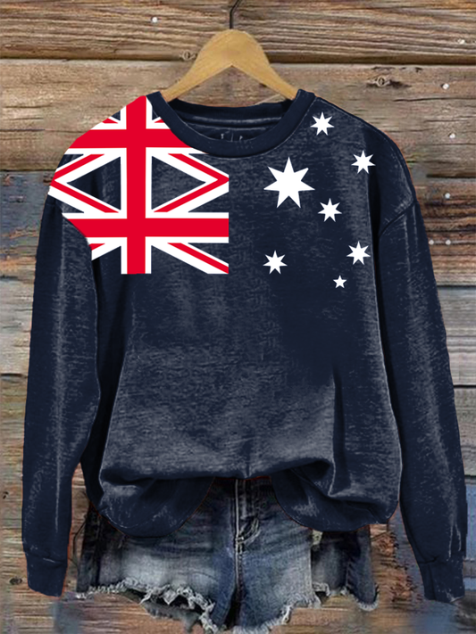 Women's Australian Flag Print Regular Sweatshirt