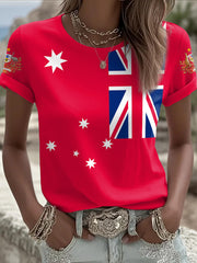 Women's AU Flag Printed T-shirt