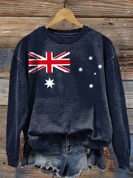 Women's Australian Flag Print Regular Sweatshirt