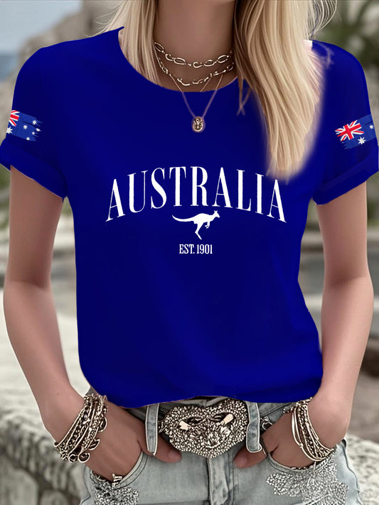 Women's Australian Flag Print Short Sleeve T-shirt