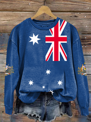 Women's Australian Flag Badge Print Regular Sweatshirt
