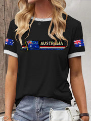 Women's  Australian Flag Print Casual Short Sleeve T-Shirt
