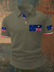 Men's Upside Down Flag AU Flag Printed Casual Tops