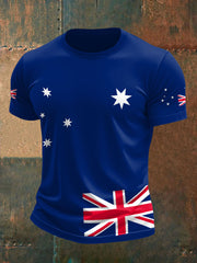Men's Upside Down Flag AU Flag Printed T-shirt
