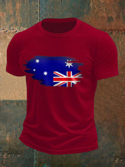Men's Upside Down Flag AU Flag Printed T-shirt
