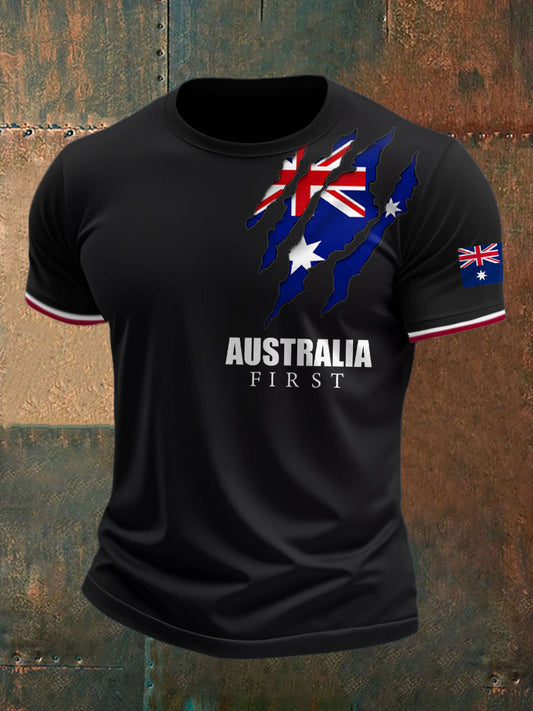Men's AU First Flag Printed T-shirt