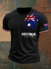 Men's AU First Flag Printed T-shirt