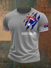 Men's AU First Flag Printed T-shirt