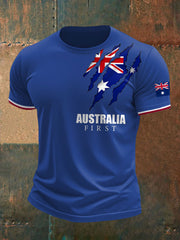 Men's AU First Flag Printed T-shirt