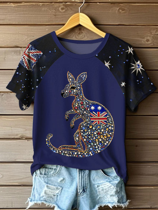 Women's AU Flag Art Printed T-shirt